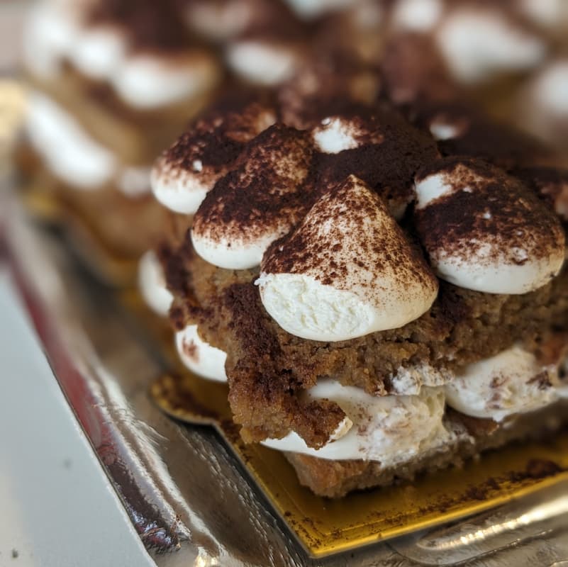 Closeup of tiramisu